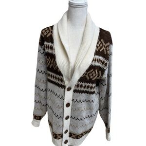 Men’s large big Lebowski style vintage cardigan sweater